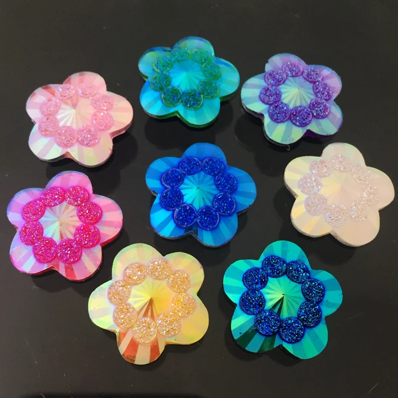 Embellishment Glue Craft - 20pcs 20mm ab mixed color flower-shaped