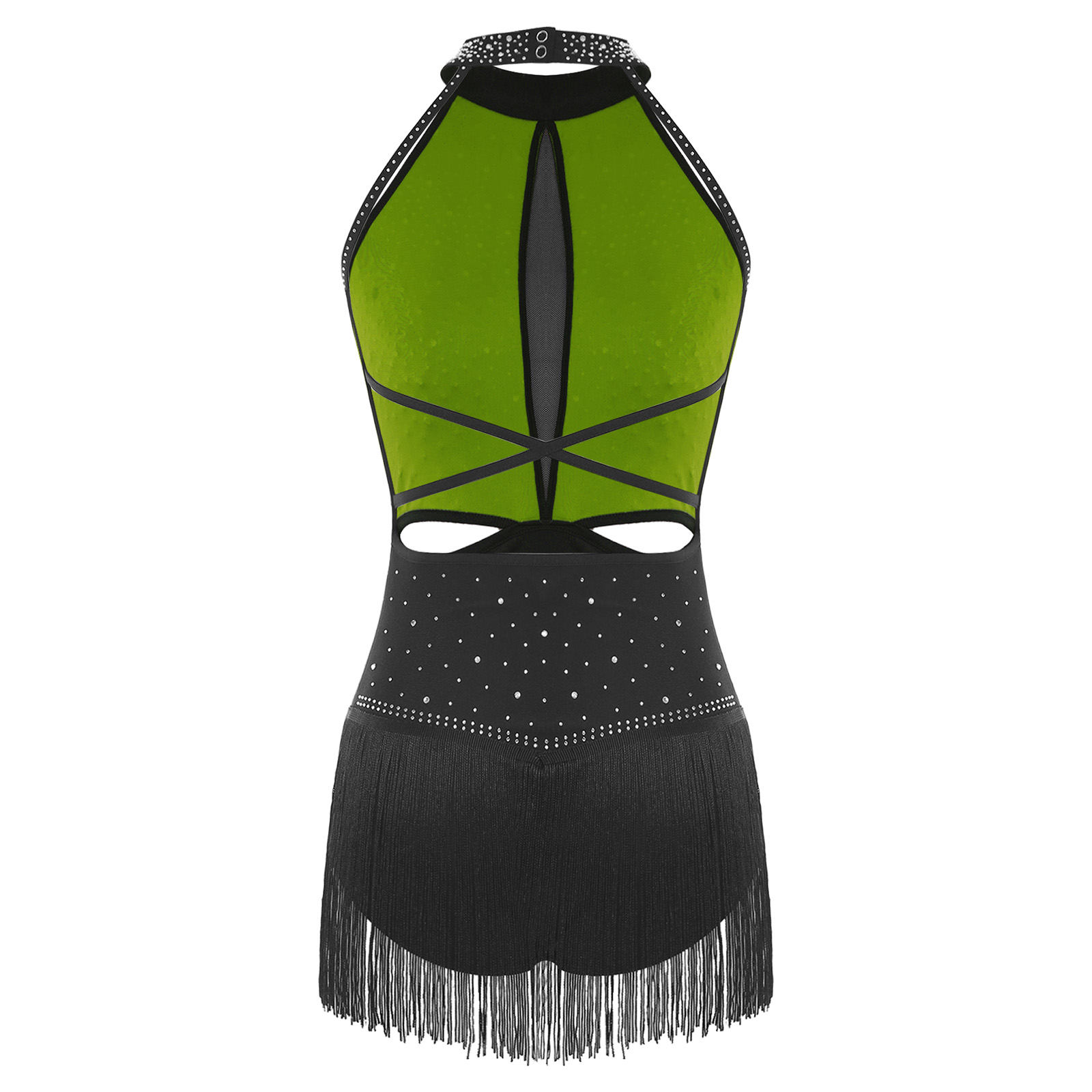 Women Dance Rhythmic Dresses S - Rhinestone Banding Trim ulasan dan harga