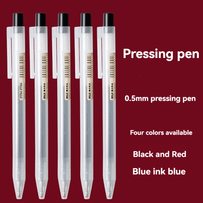 0.5mm Press Gel Pen Blue/Black - Muji Stationery Gel Pen ulasan dan harga