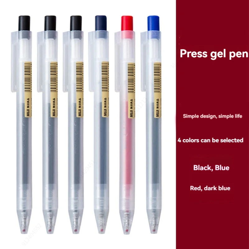 0.5mm Press Gel Pen Blue/Black - Muji Stationery Gel Pen ulasan dan harga