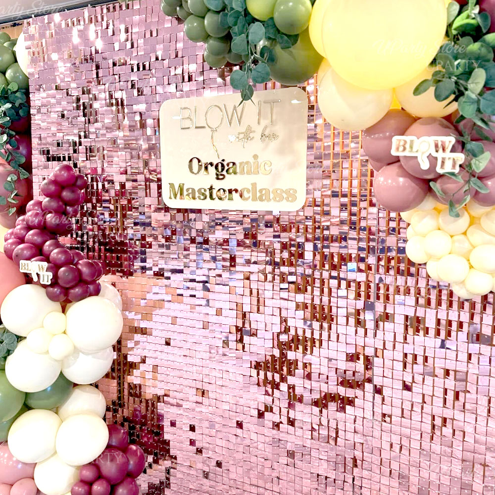 Shinny Pink Wall Backdrops Pan - Sequin Fabric Panel ulasan dan harga