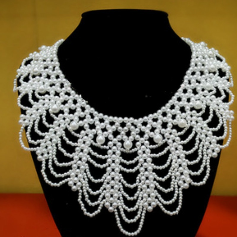 New Pearl Beaded Lace Trim Col - Beaded Trim Fringe ulasan dan harga