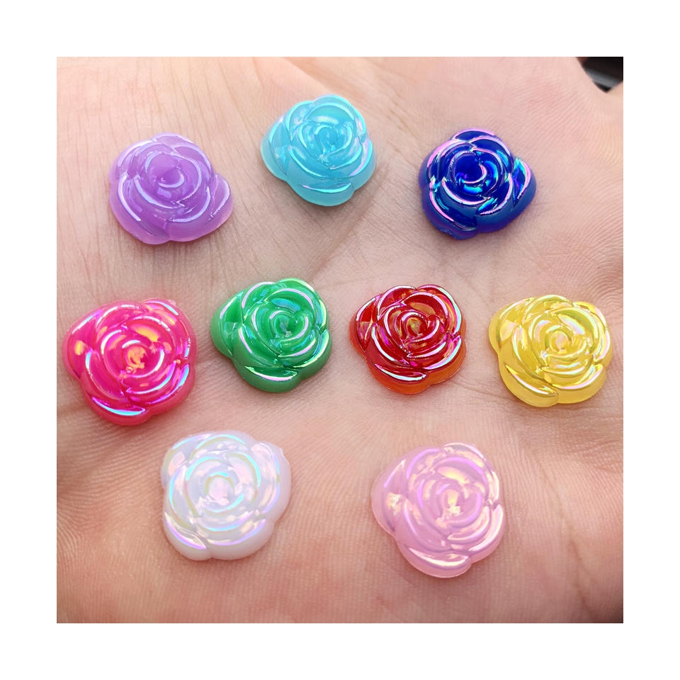 40pcs 14mm Gold Rose Flowers R - Embellishment Glue Craft ulasan dan harga