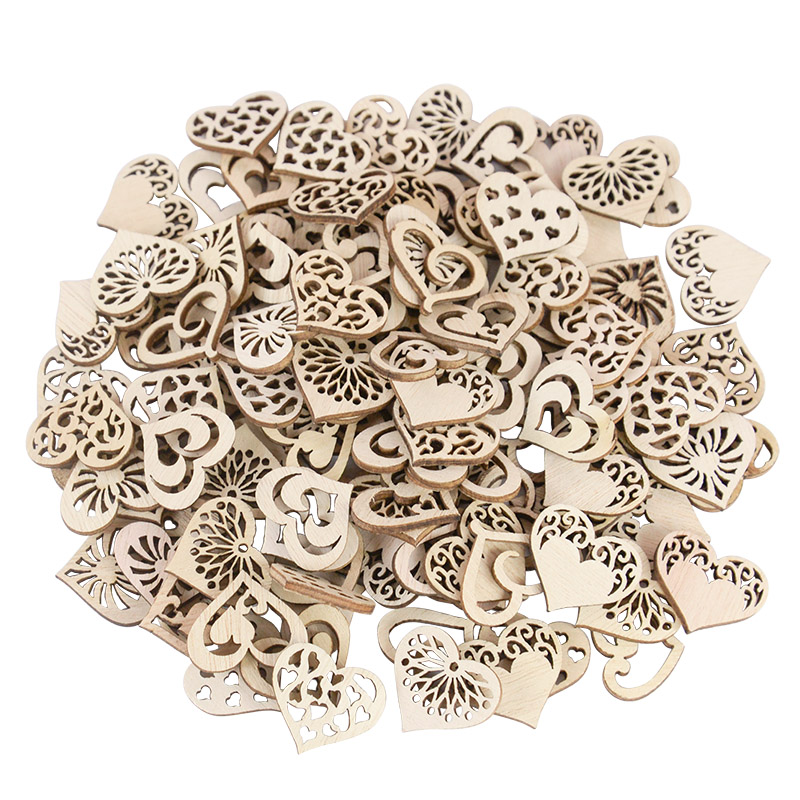 50/100pcs Hollowed Heart Patte - Craft Embellishment ulasan dan harga
