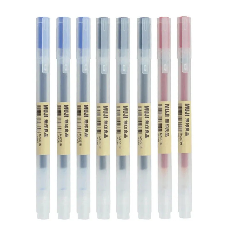 3-6Pcs Kawaii Gel Pen Black/Re - Muji Stationery Gel Pen ulasan dan harga