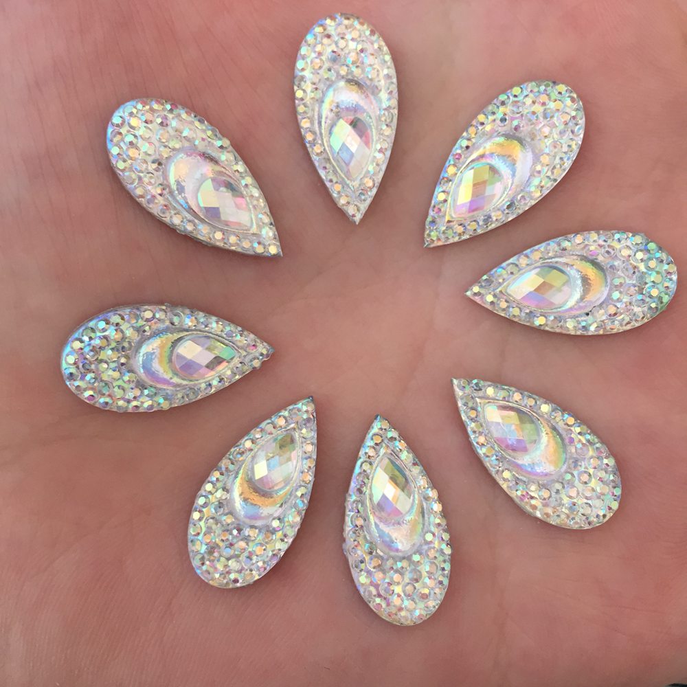 40PCS Resin 10*20mm Teardrop P - Embellishment Glue Craft ulasan dan harga