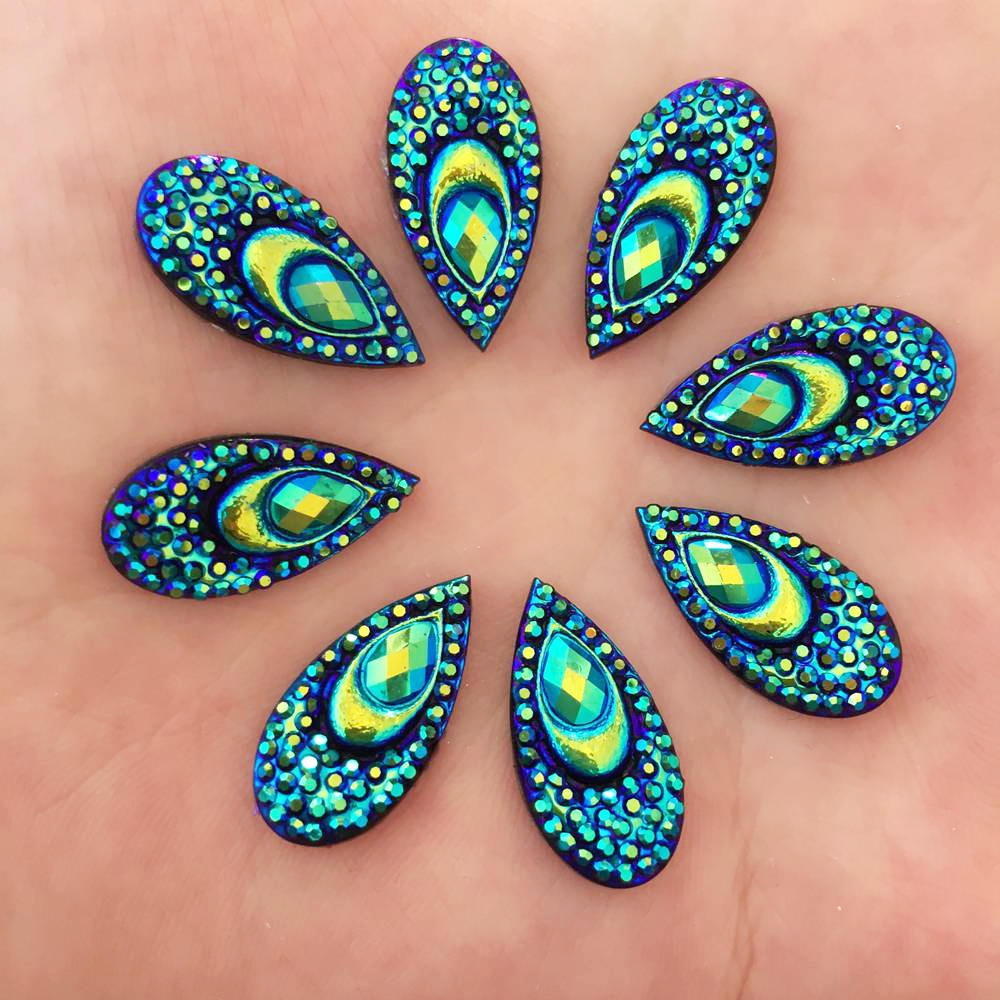 40PCS Resin 10*20mm Teardrop P - Embellishment Glue Craft ulasan dan harga