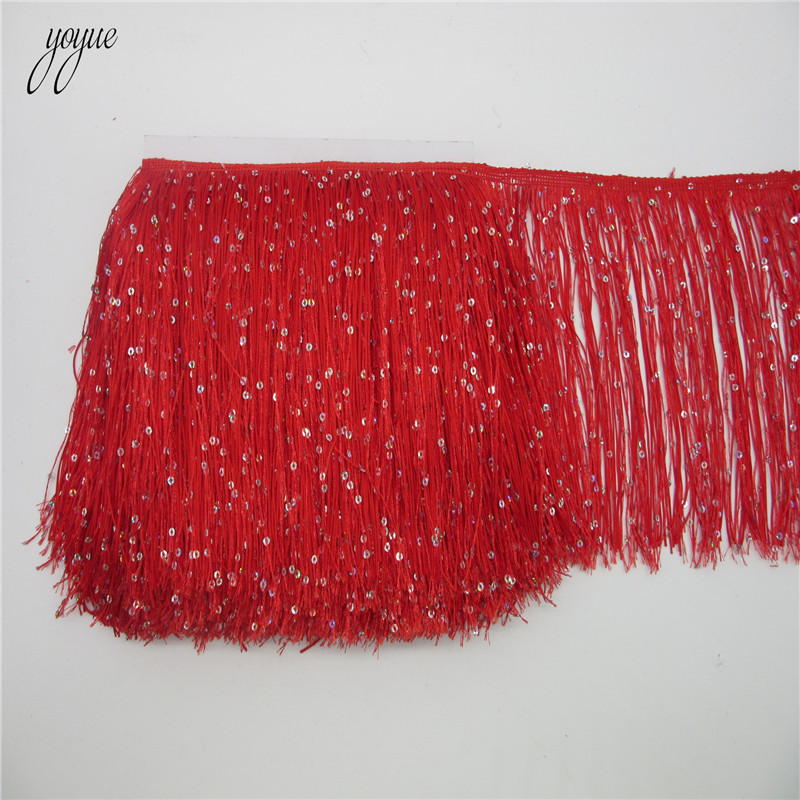 YOYUE 1Yard 20CM Long Polyeste - Beaded Trim Fringe ulasan dan harga