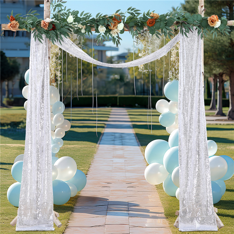 Wedding Arch Draping Fabric, 1 - Sequin Fabric Panel ulasan dan harga