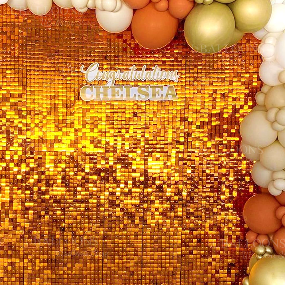 Bright Orange Shimmer Wall Bac - Sequin Fabric Panel ulasan dan harga