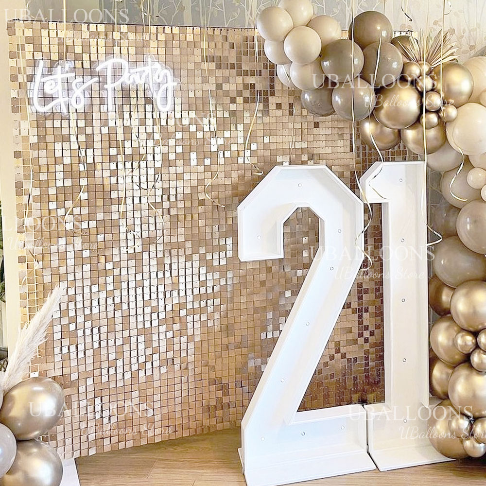 Matte Beige Gold Shimmer Sequi - Sequin Fabric Panel ulasan dan harga
