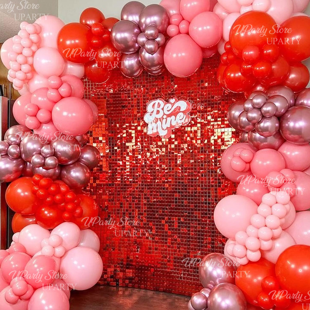 Red Shimmer Wall Backdrop Pane - Sequin Fabric Panel ulasan dan harga