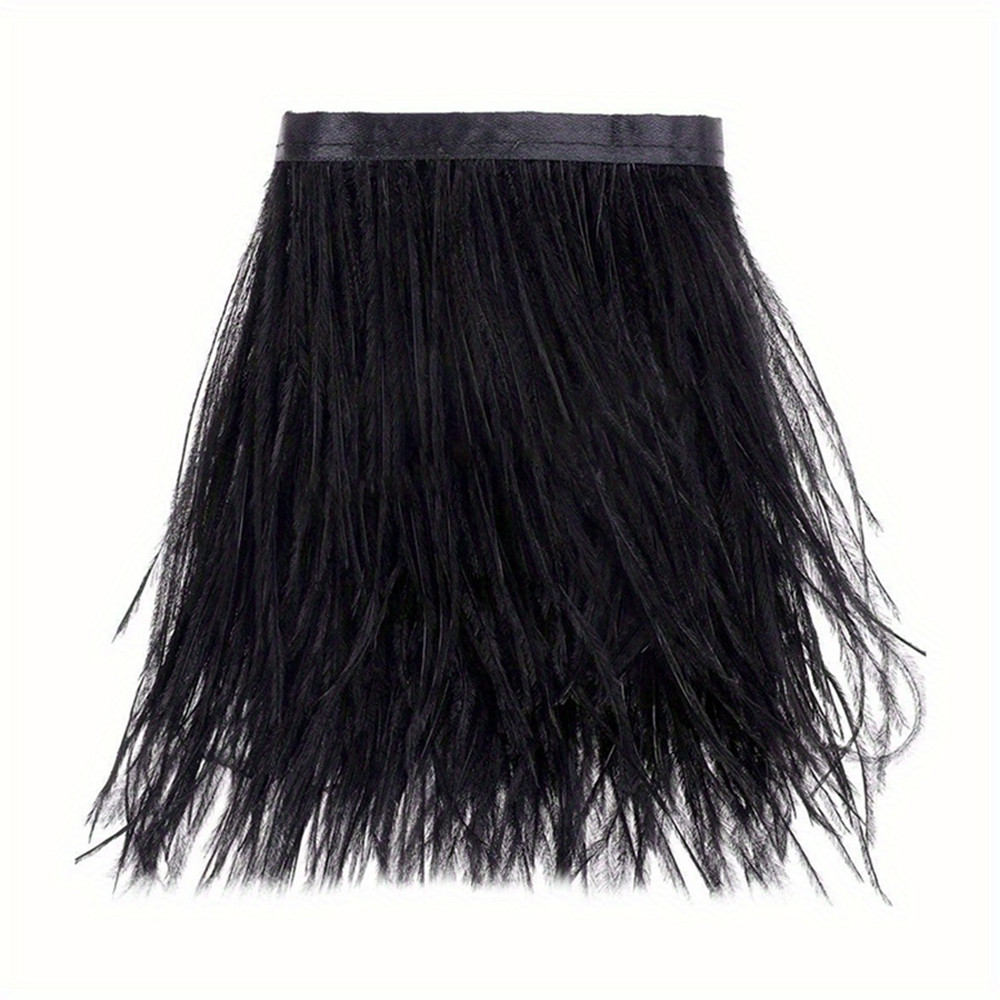 1M 8-10cm Black Ostrich Feathe - Feather Trim Marabou ulasan dan harga