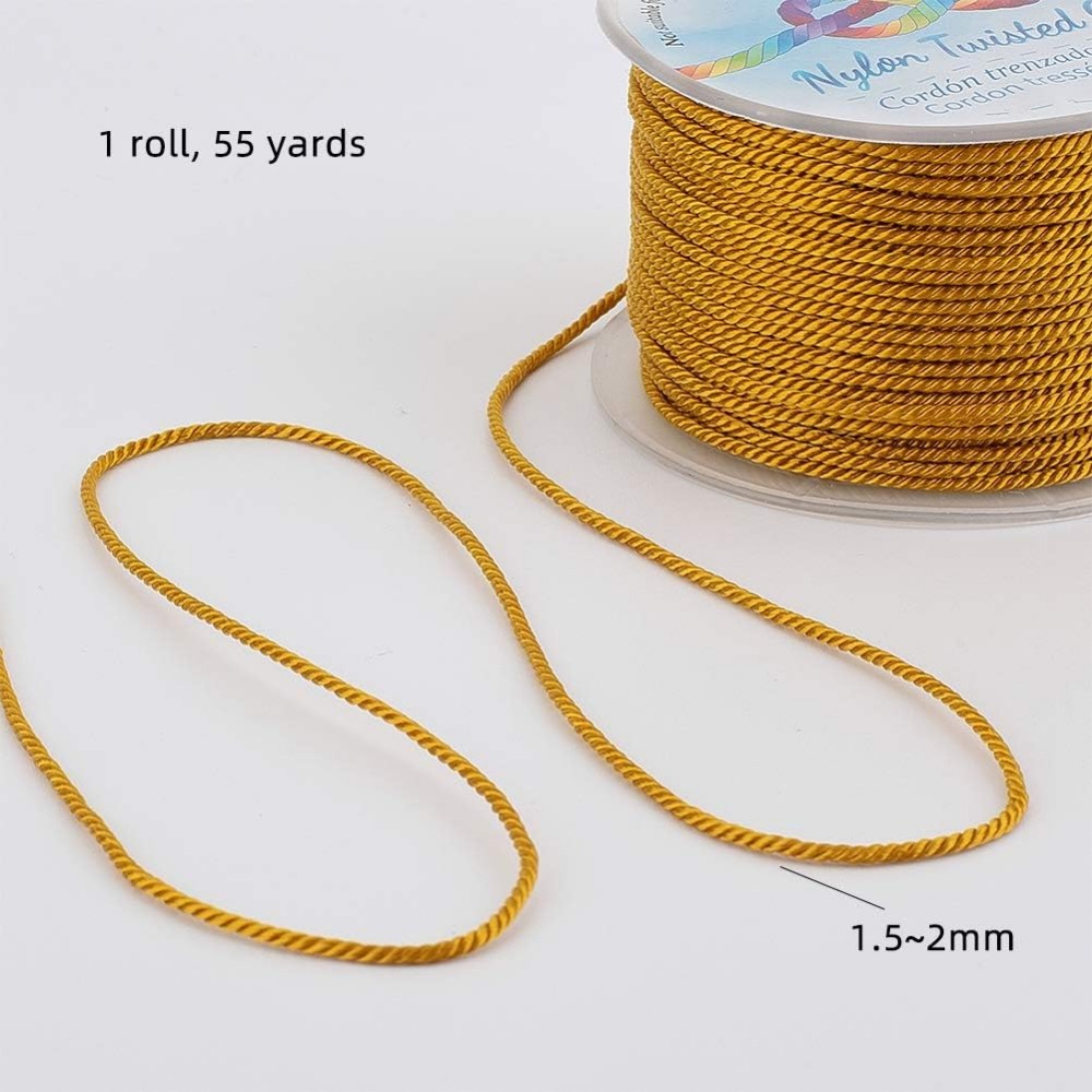 55 Yards 1mm Twisted Satin Nyl - Cord Trim Twisted ulasan dan harga