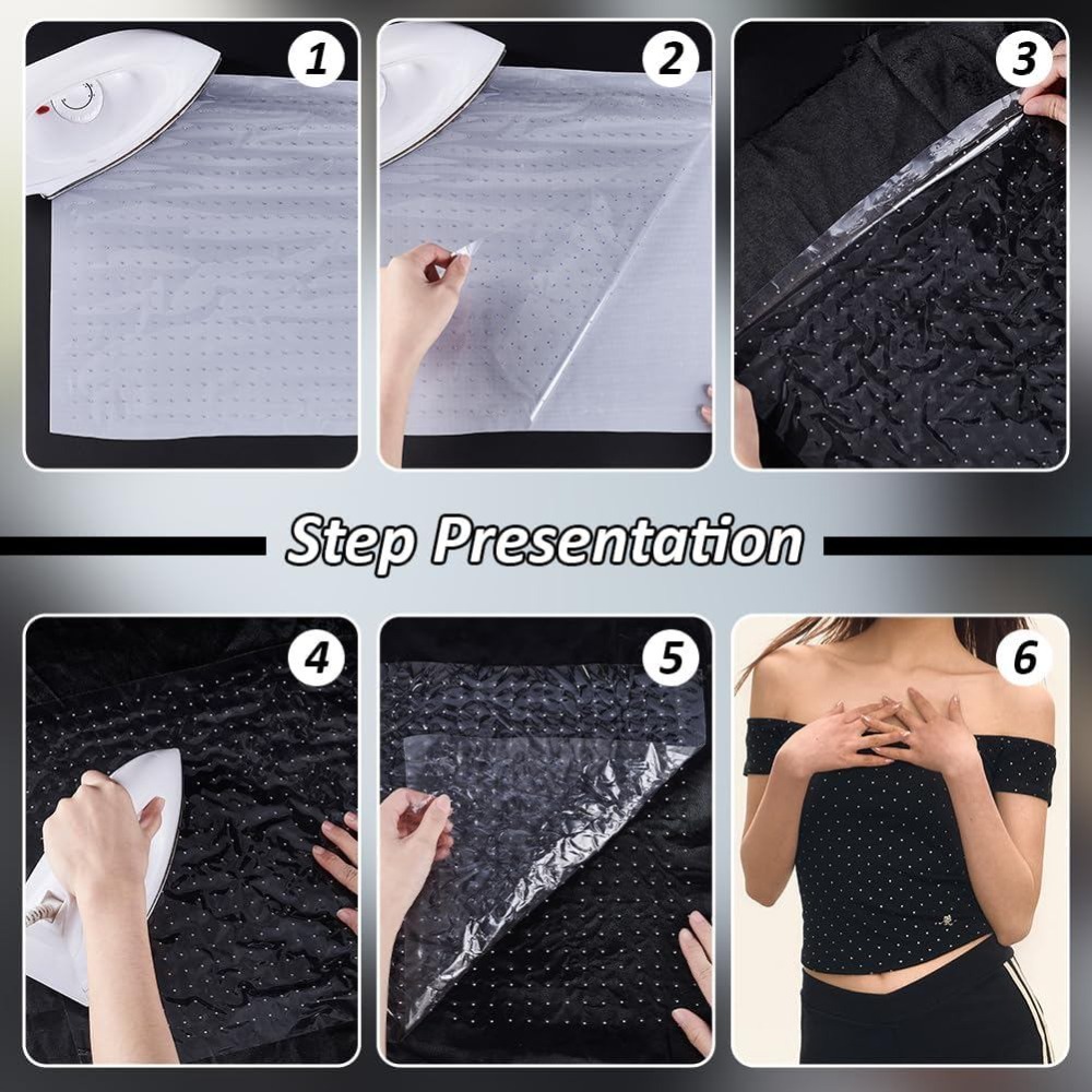 6 Sheet Glitter Hotfix Rhinest - Hotfix Rhinestone Sheet ulasan dan harga