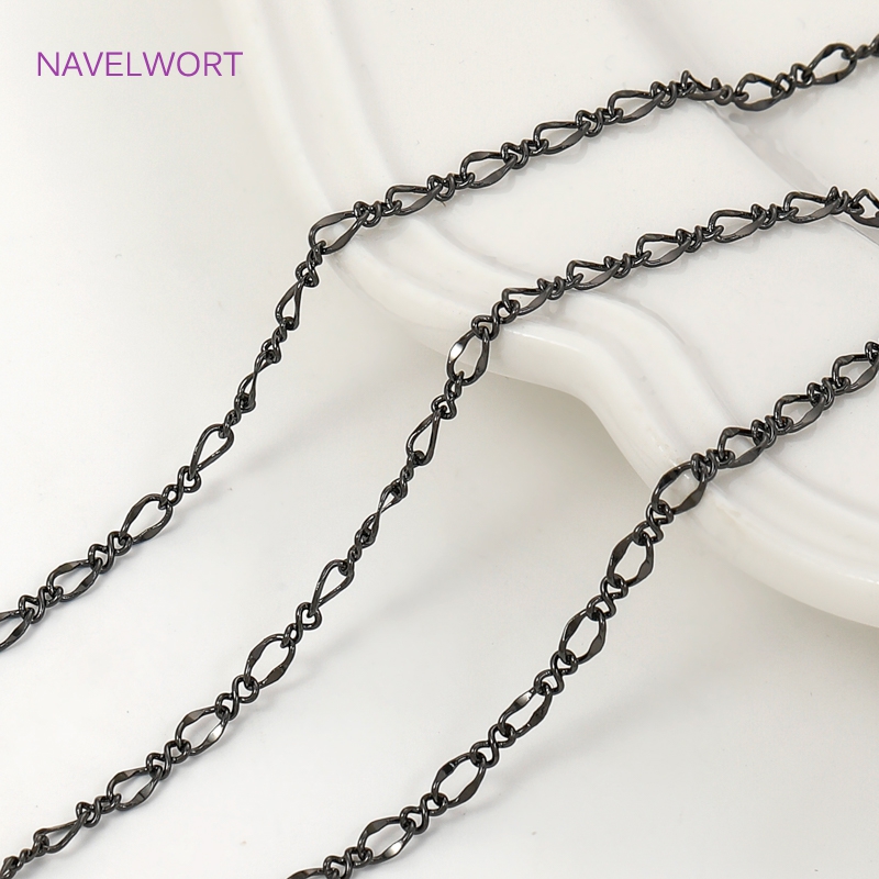 Black Color Oval Thin Chains F - Embroidery Craft ulasan dan harga