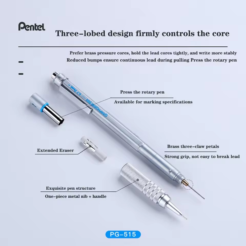 Pentel GraphGear 500 Mechanica - Pentel Pen Graphgear ulasan dan harga