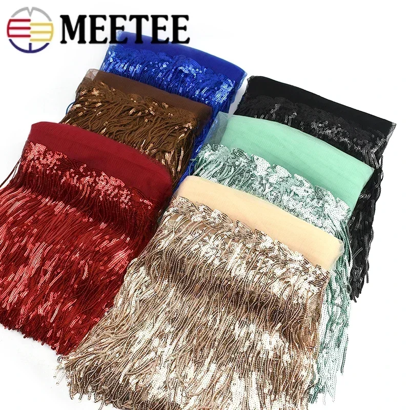 2/5/10Yards Sequin Embroidery  - Beaded Trim Fringe ulasan dan harga