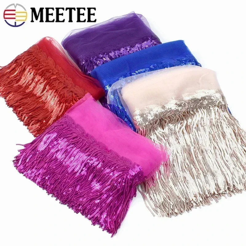 2/5/10Yards Sequin Embroidery  - Beaded Trim Fringe ulasan dan harga