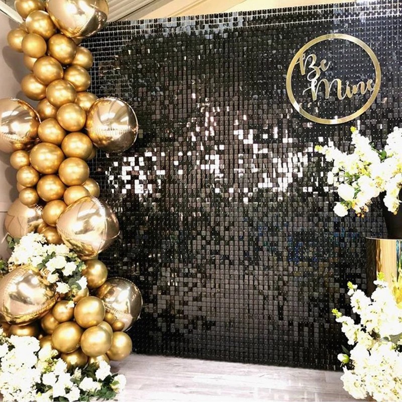12/16/18/24PCS Shimmer Wall Ba - Sequin Fabric Panel ulasan dan harga