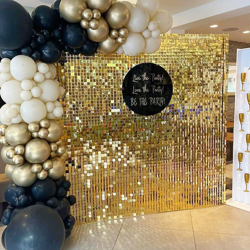 6-27 Pcs Light Golden Shimmer  - Sequin Fabric Panel ulasan dan harga