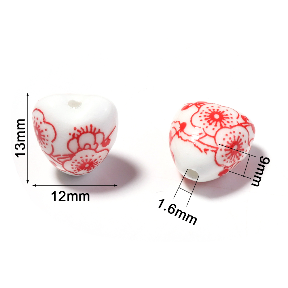 10pcs 12x13mm Heart Shape Flow - Embellishment Crafts ulasan dan harga