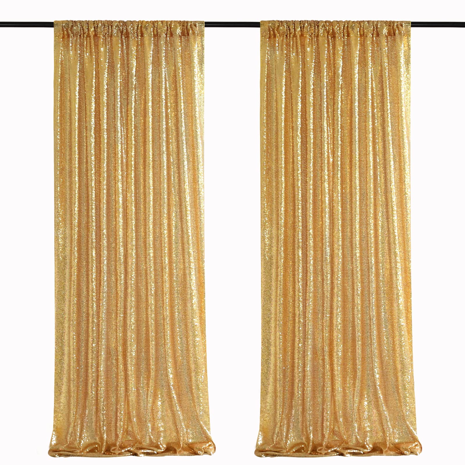 2PCS Gold Sequin Party Backdro - Sequin Fabric Panel ulasan dan harga