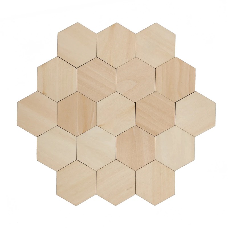 10-120mm Wooden Hexagon Blank  - Craft Embellishment ulasan dan harga
