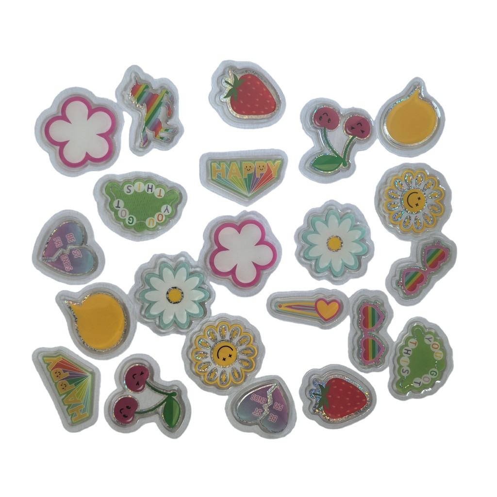 45 Pcs Adorable Epoxy Stickers - Craft Embellishment World ulasan dan harga