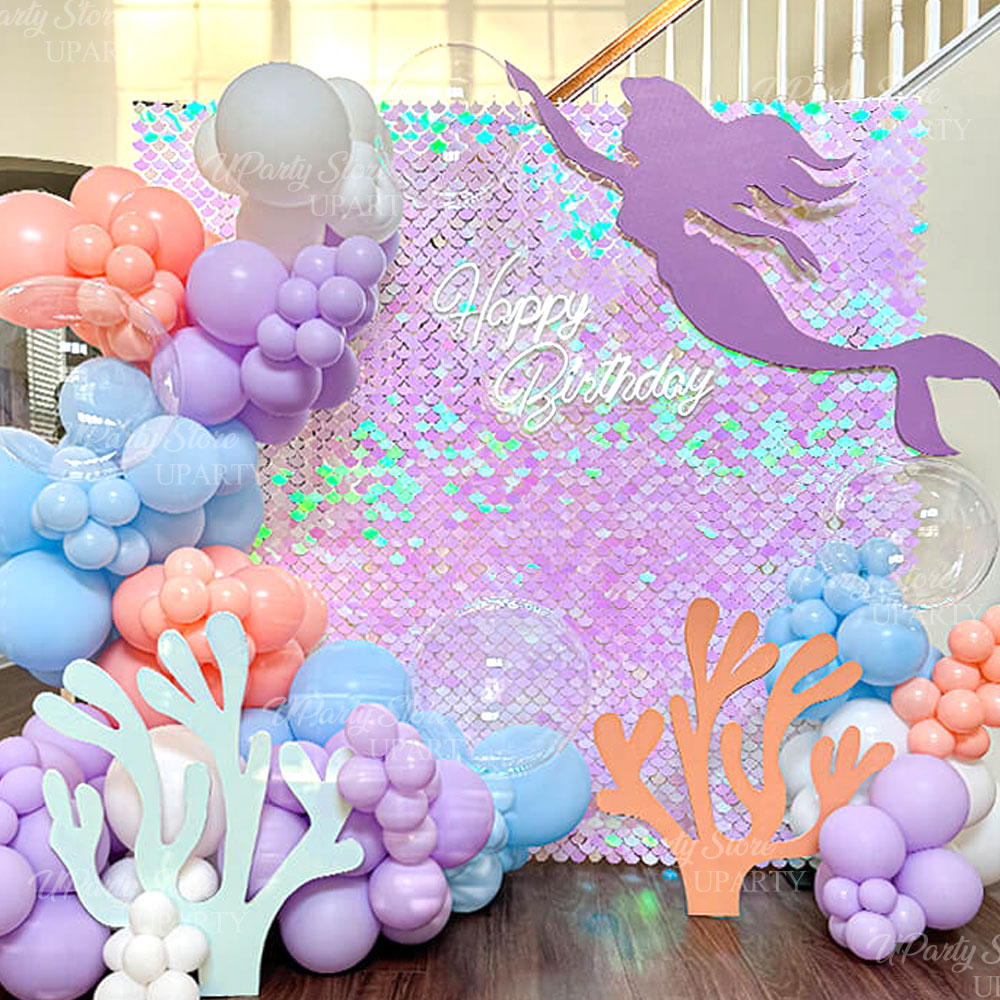 12pcs Mermaid Sequins Wall Pan - Sequin Fabric Panel ulasan dan harga