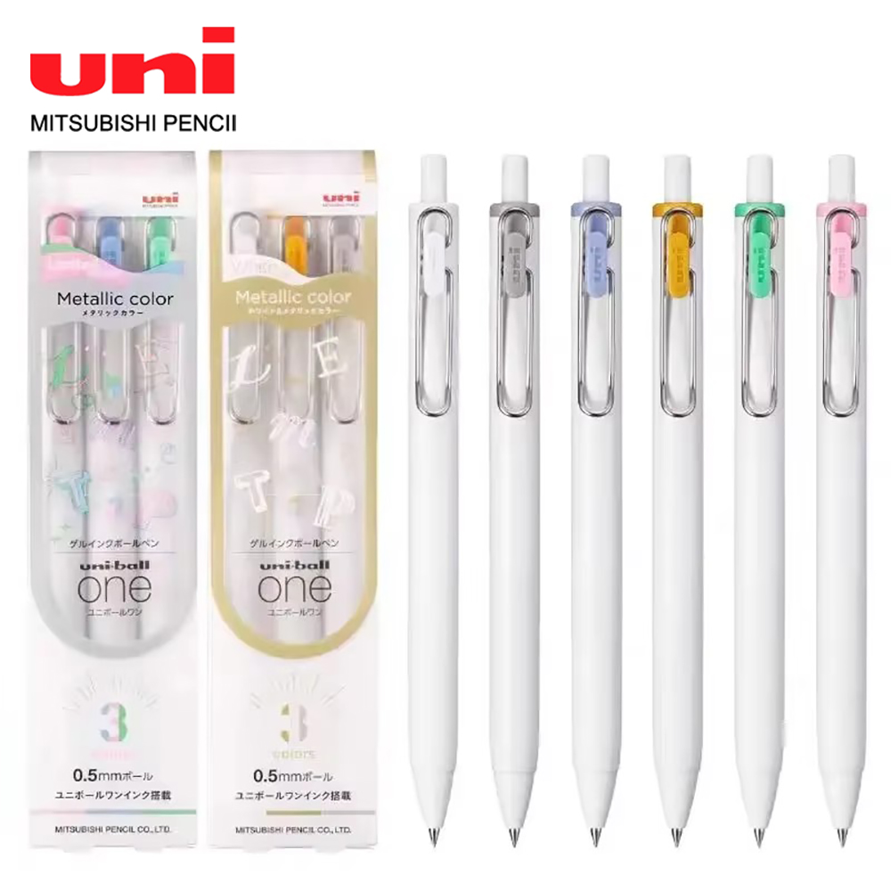 3pcs UNI Ball One Gel Pen Gold - Pentel Pen Energel ulasan dan harga