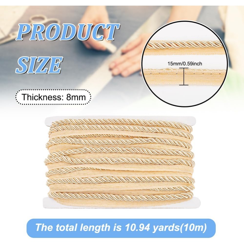 11 Yards Twisted Lip Cord Trim - Cord Trim Twisted ulasan dan harga