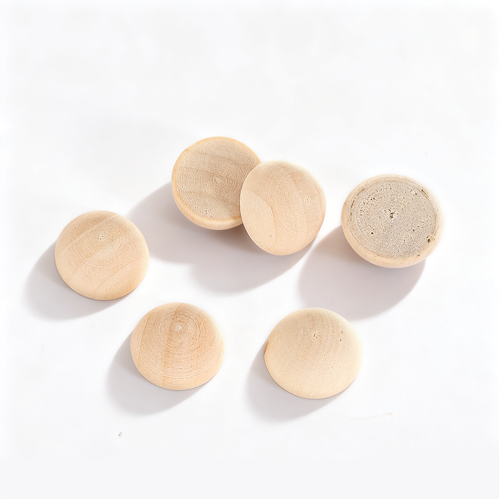 120pcs 15mm Half Wood Balls Un - Craft Embellishment ulasan dan harga
