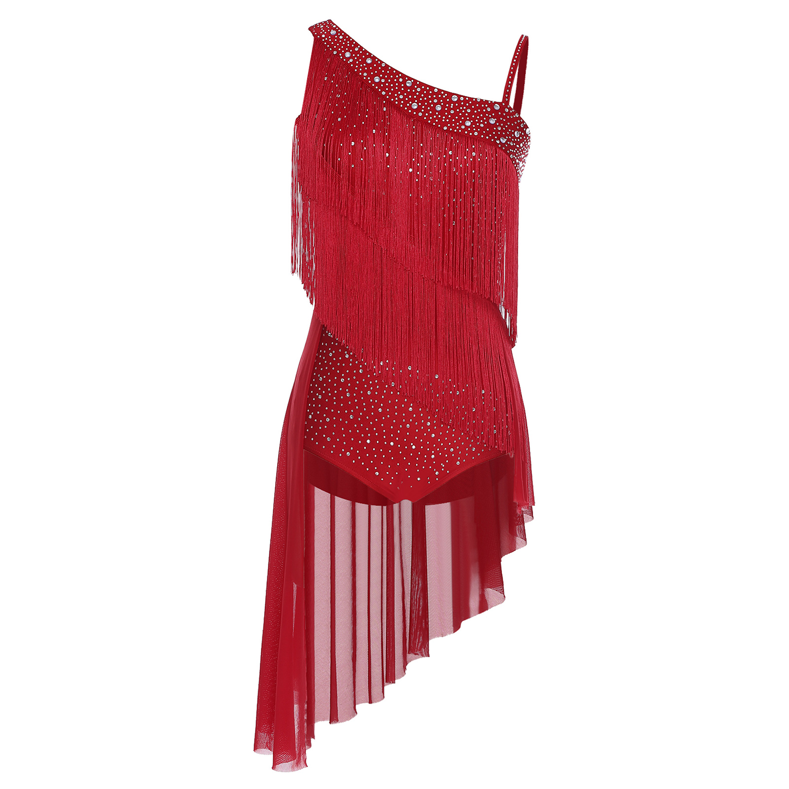 Women Tassel Latin Dance Leota - Rhinestone Banding Trim ulasan dan harga
