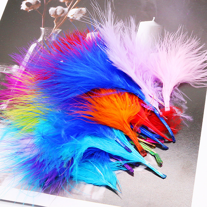 8-12cm Colored Plumas Natural  - Feather Trim Marabou ulasan dan harga