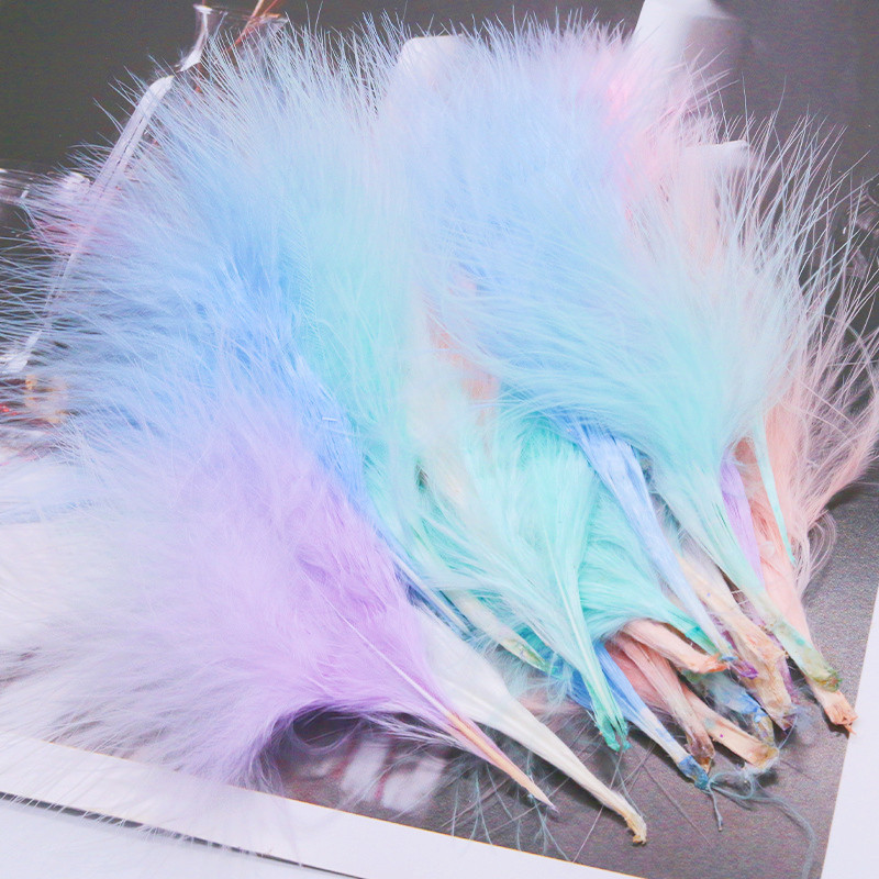 8-12cm Colored Plumas Natural  - Feather Trim Marabou ulasan dan harga