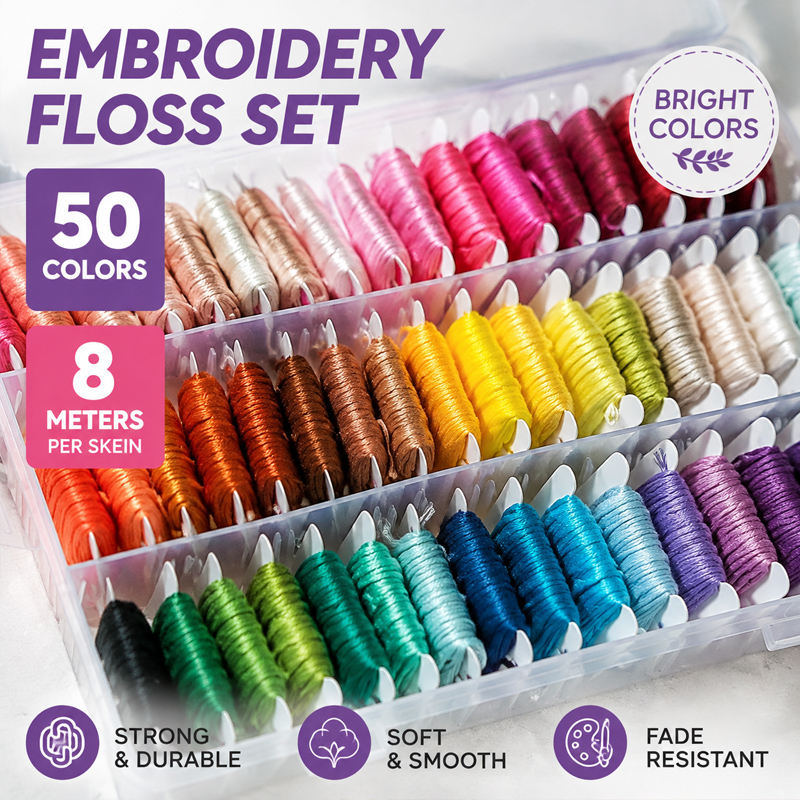 100% Cotton Embroidery Thread  - Embroidery Craft ulasan dan harga