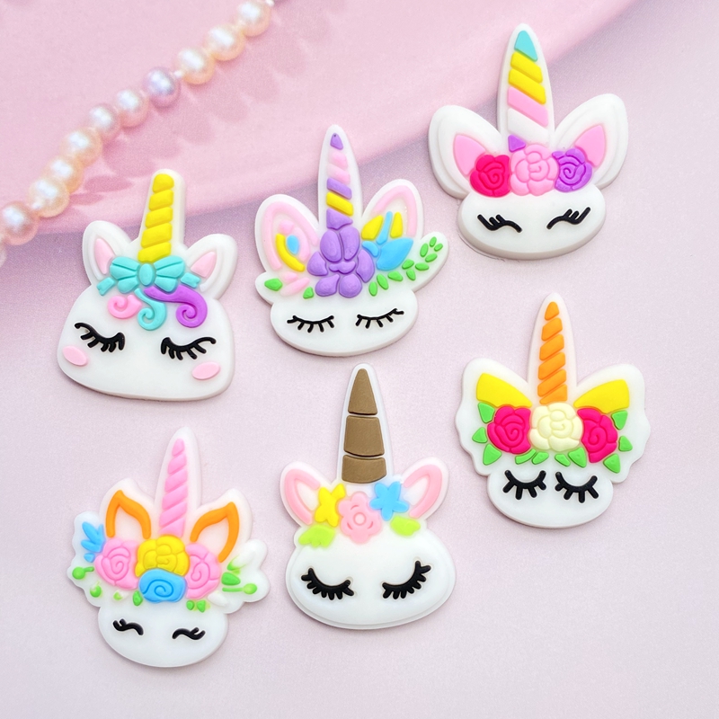 12pcs Cute Mini Unicorn head P - Embellishment Glue Craft ulasan dan harga