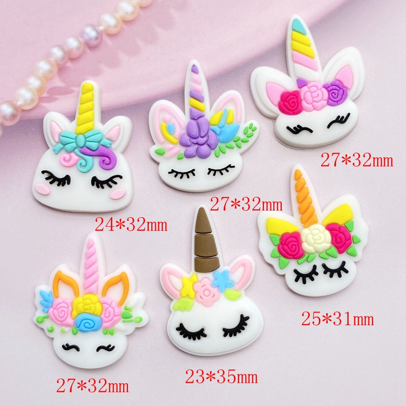 12pcs Cute Mini Unicorn head P - Embellishment Glue Craft ulasan dan harga