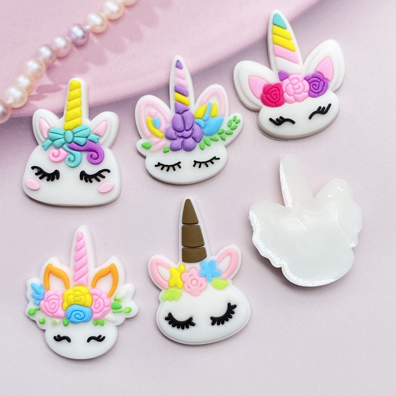 12pcs Cute Mini Unicorn head P - Embellishment Glue Craft ulasan dan harga